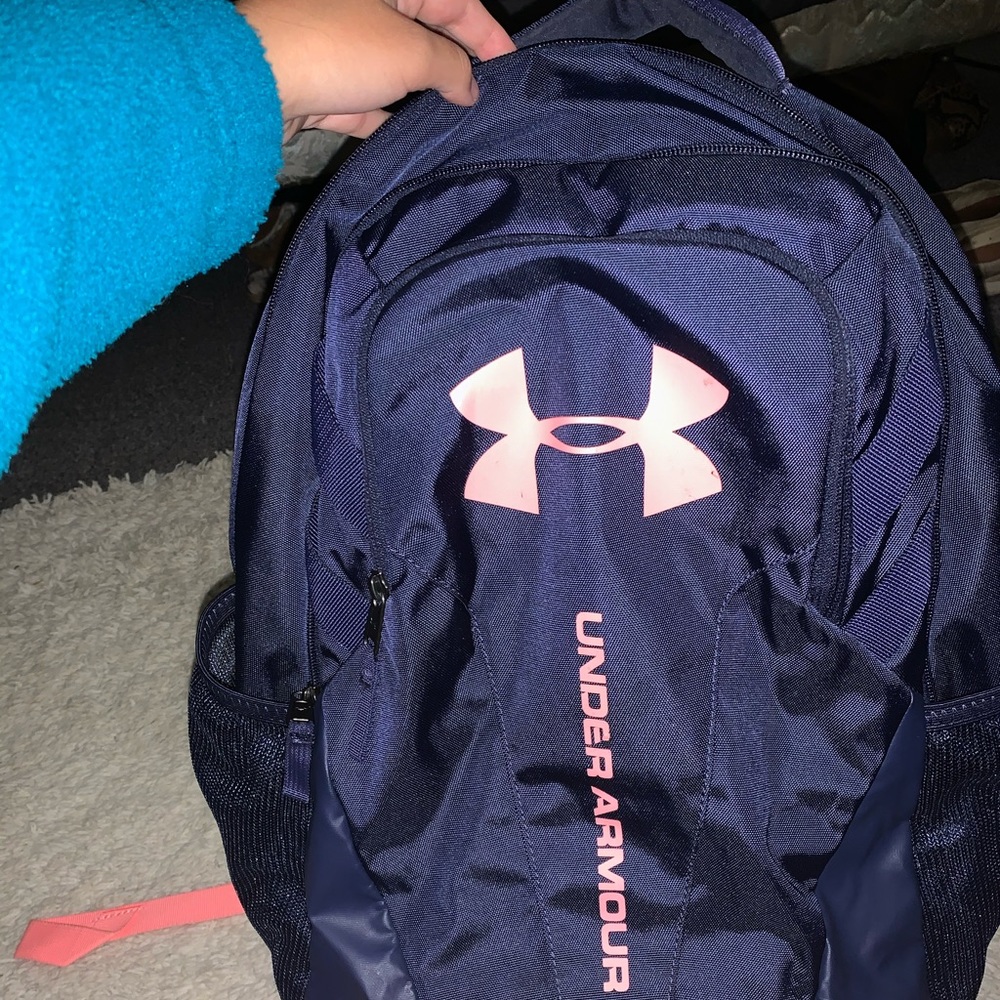 Navy Blue & Pink Under Armour Storm backpack